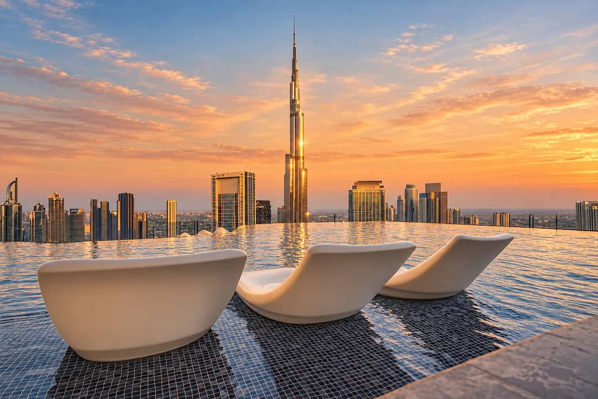 Burjkhalifa view - 2Bedroom- Highest infinity pool - Hotel with Bathtub in Abu Dhabi