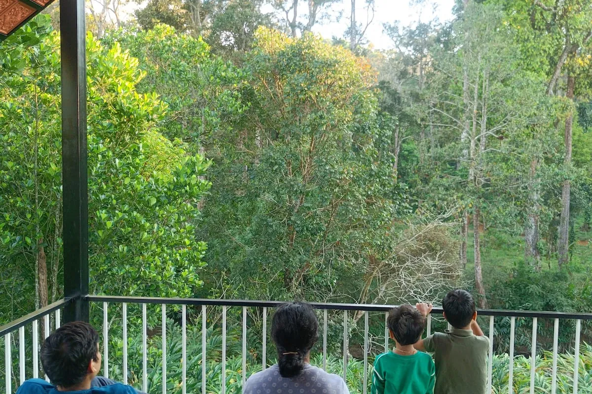 Swiss villa Peaceful Nature Stay Munnar bathroom and tub space